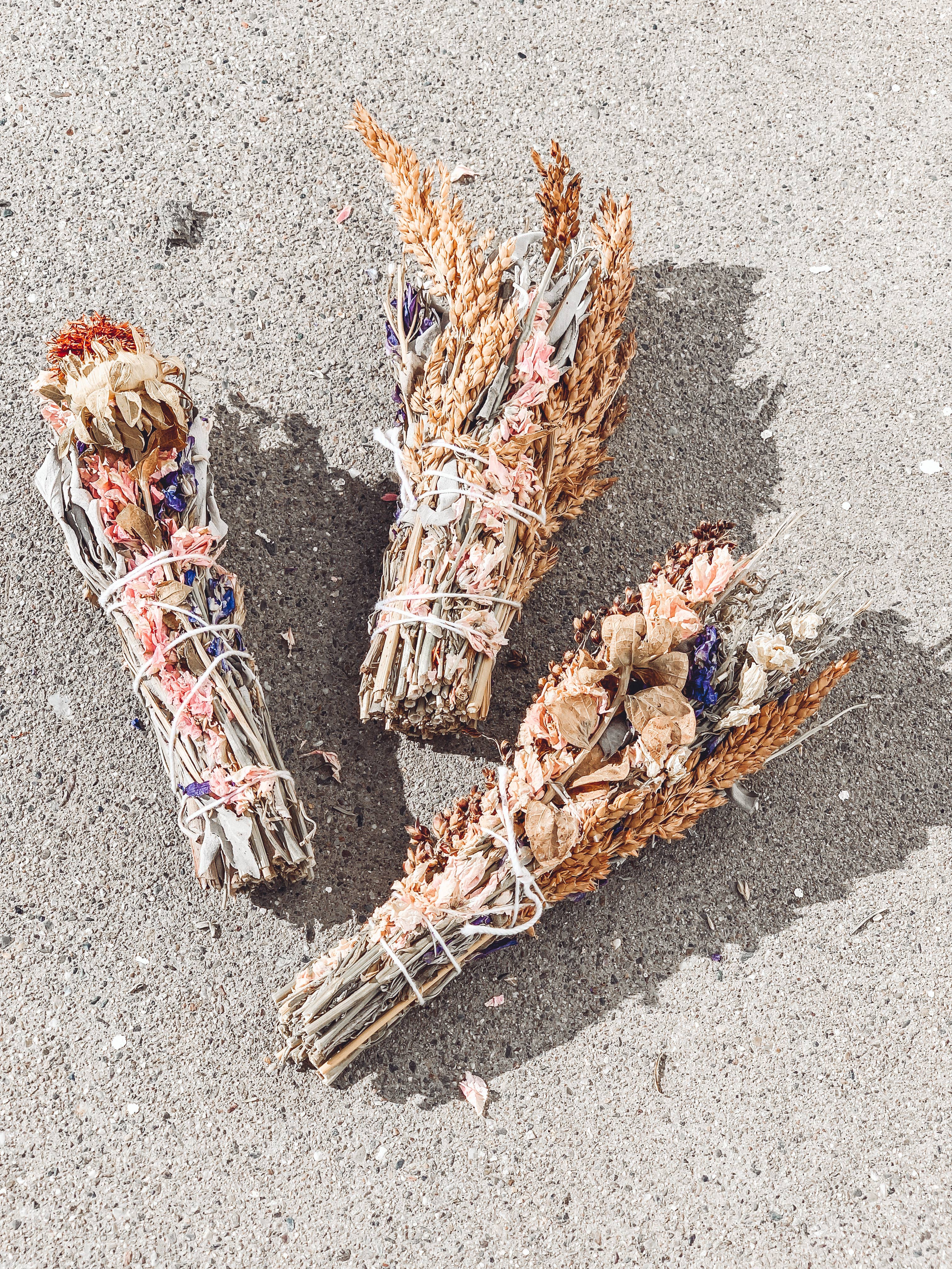 Smudge Sticks - Large White Sage + Flower Smudge Sticks